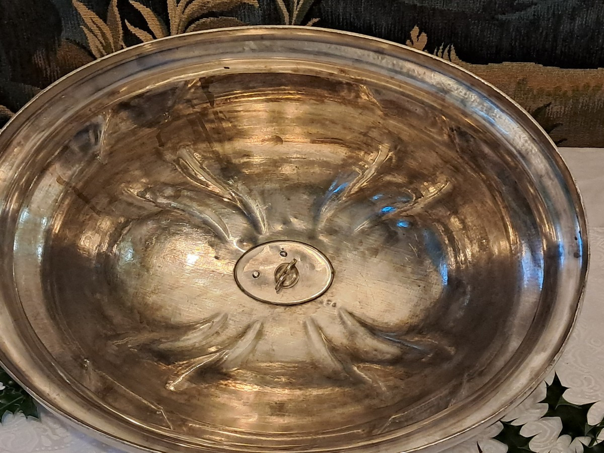 Very Large Oval Silver-plated Metal Bell -photo-2