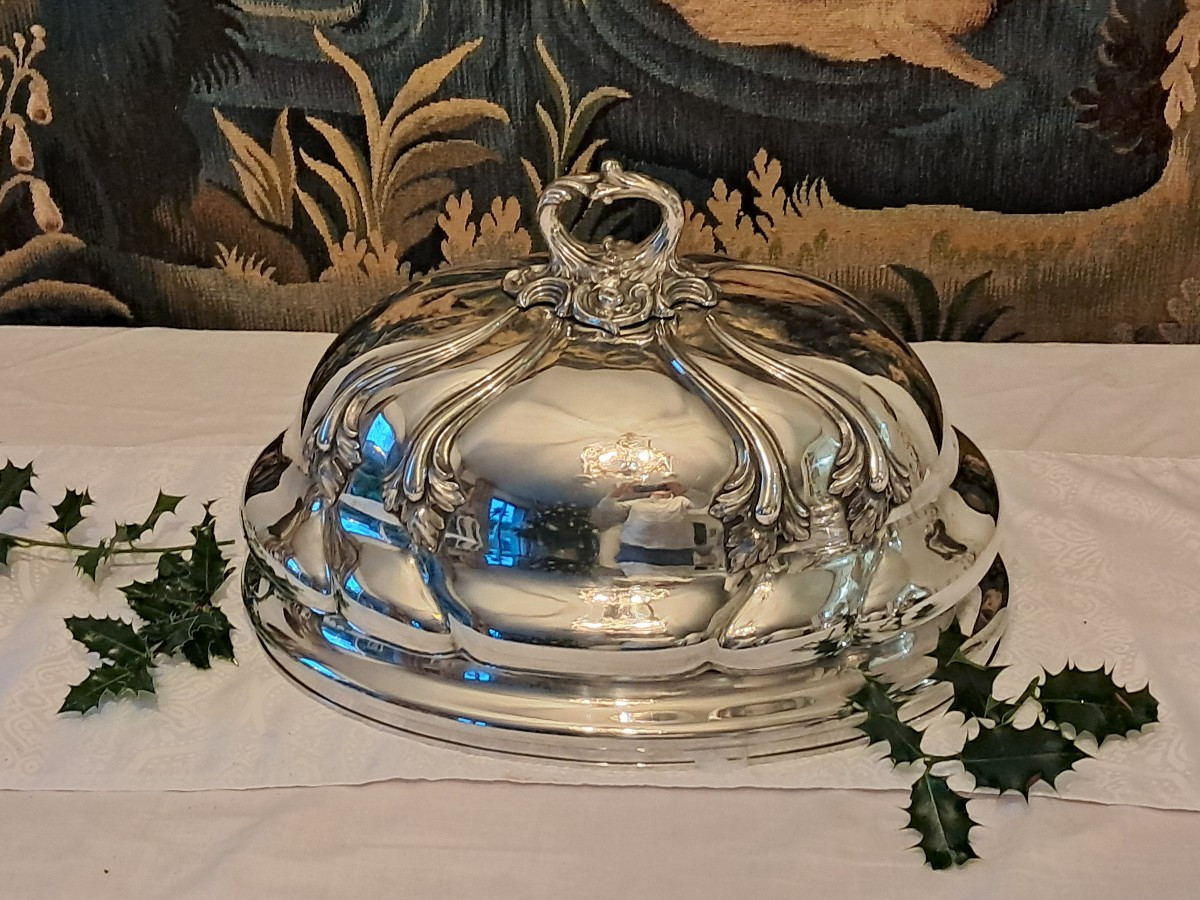 Very Large Oval Silver-plated Metal Bell -photo-4