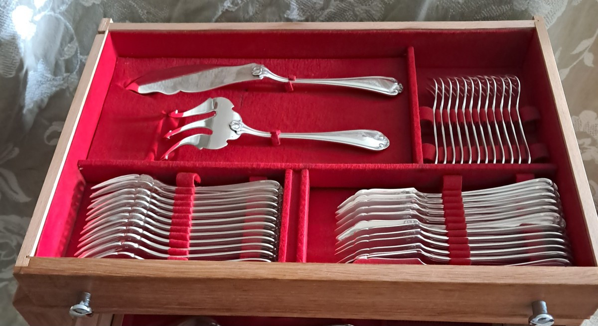 Silver-plated Cutlery Set. 144 Pieces + 3 Pieces. -photo-3