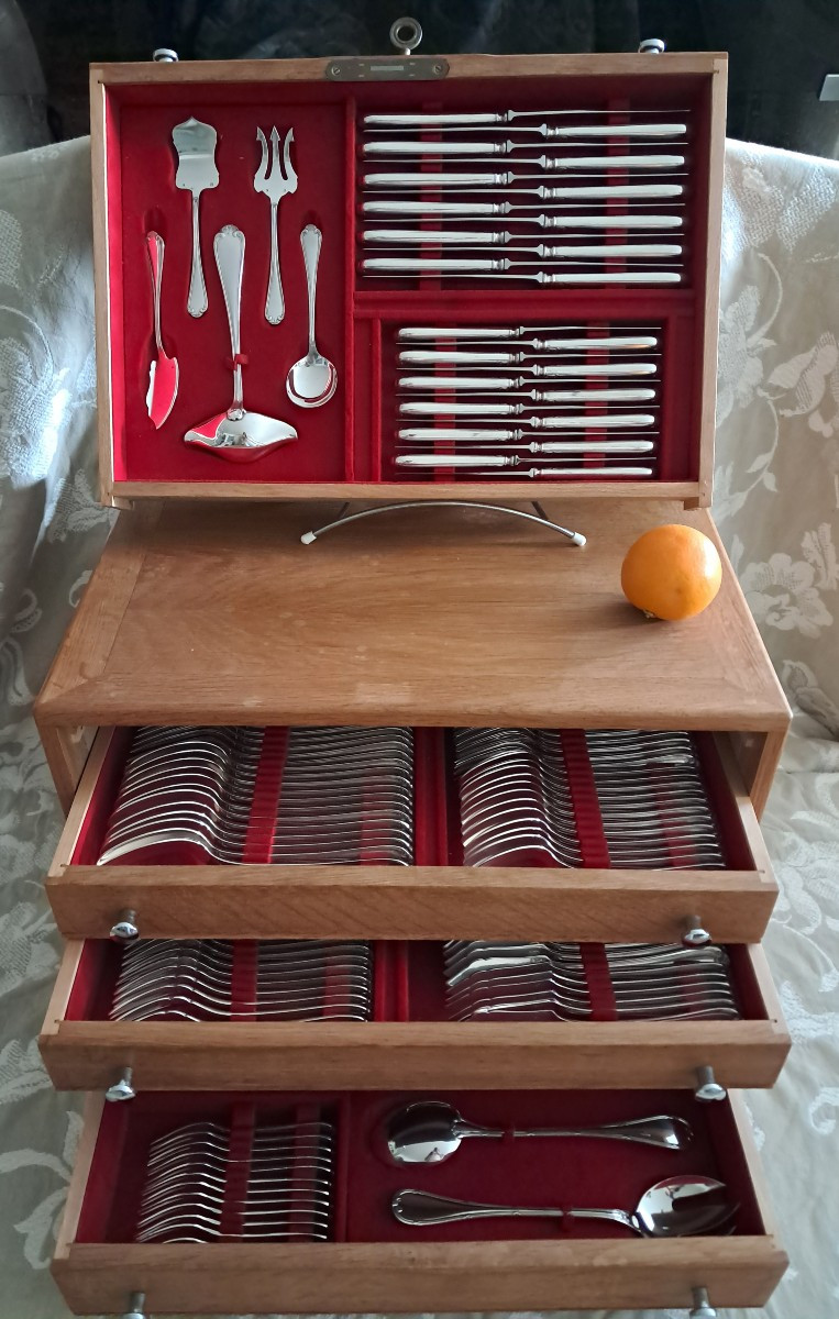 Silver-plated Cutlery Set. 144 Pieces + 3 Pieces. 