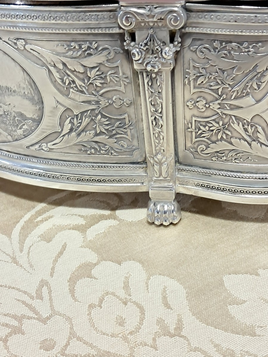 Jardinière gravures  Eaux-fortes bronze argenté -photo-5