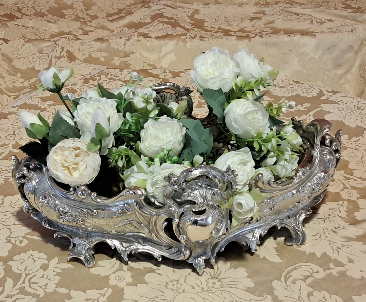 Late 19th Century Louis XV Style Silvered Bronze Jardinière 