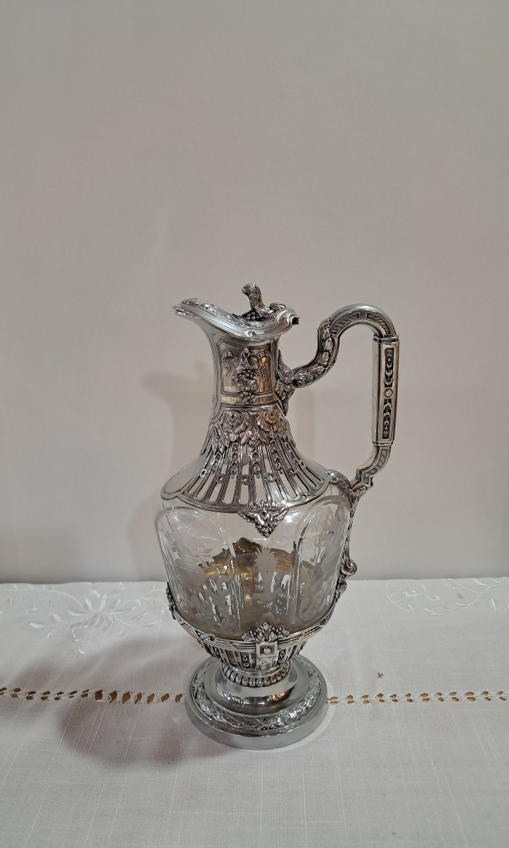Aiguière Baccarat argent massif XIXEME -photo-2