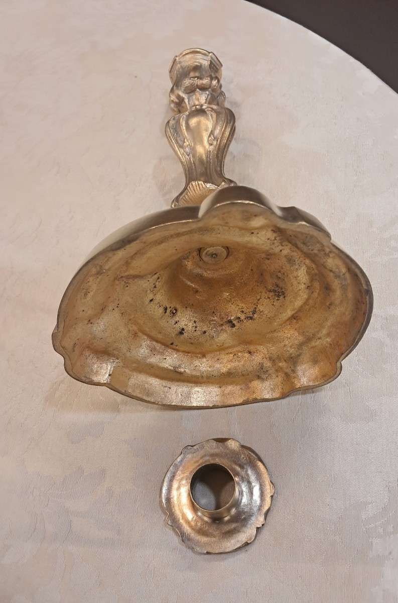 Pair Of 19th Century Gilt Bronze Candlesticks -photo-3