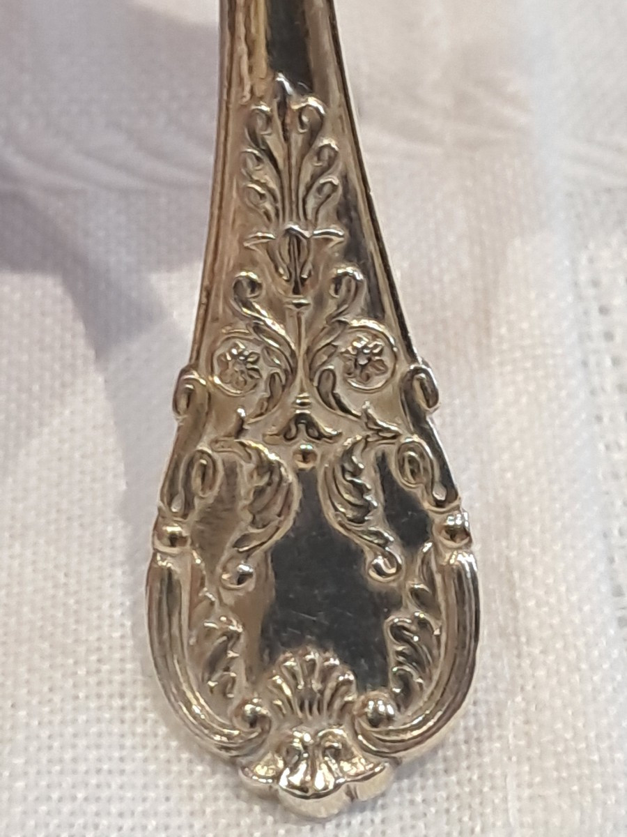 12 cuillères café vermeil 1819-1838  dans leur bel écrin-photo-4