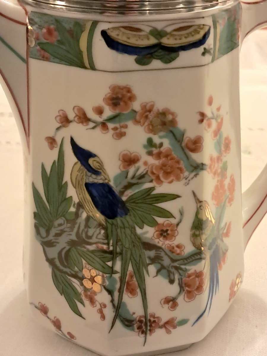 Verseuse porcelaine montée argent massif-photo-1