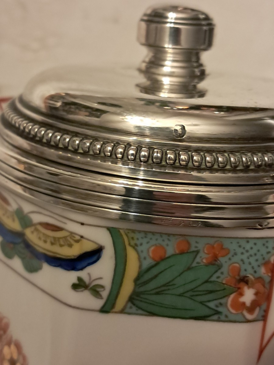 Verseuse porcelaine montée argent massif-photo-5