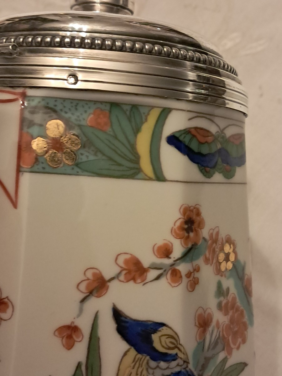 Verseuse porcelaine montée argent massif-photo-6