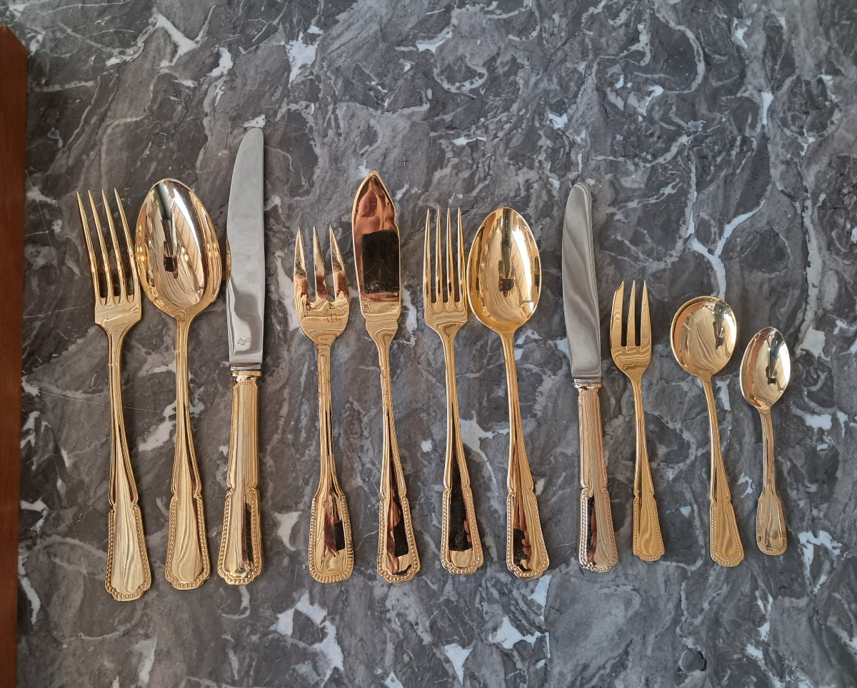 Cuttlery Set, Goldered( Silvered Unside)-photo-5