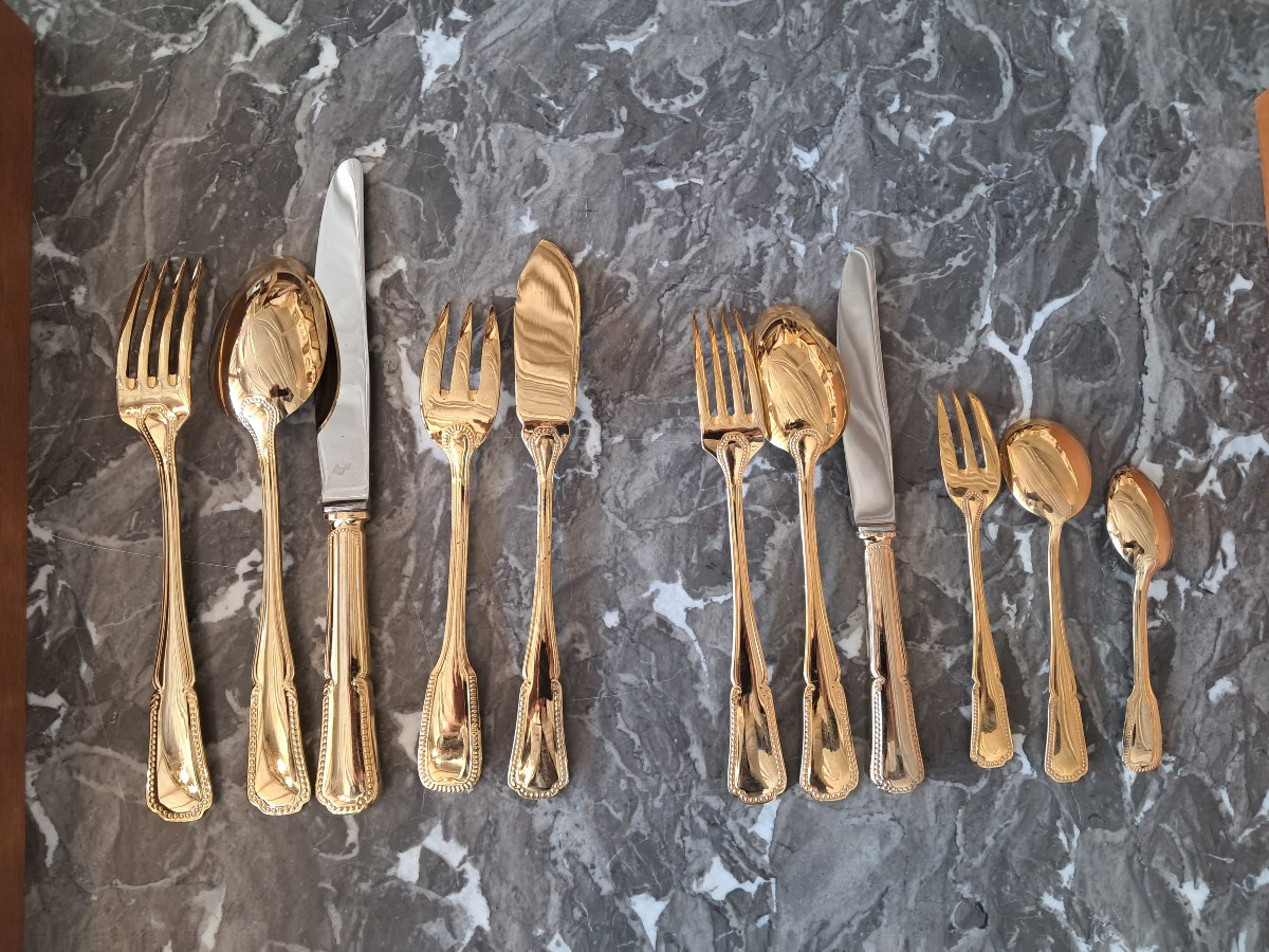 Cuttlery Set, Goldered( Silvered Unside)-photo-6