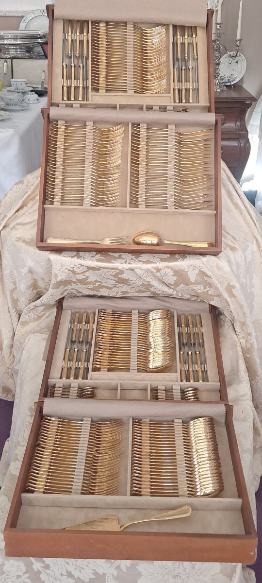 Cuttlery Set, Goldered( Silvered Unside)