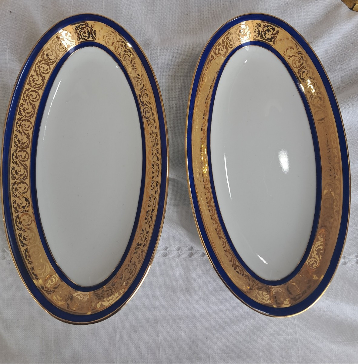 Limoges Tableware Gold Blue Net 80p.de Lanternier-photo-4
