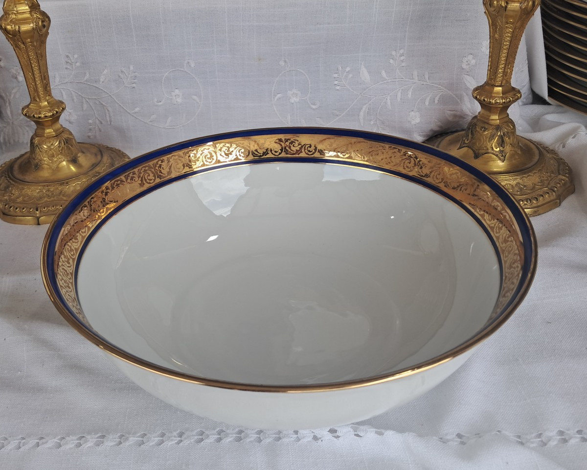 Limoges Tableware Gold Blue Net 80p.de Lanternier-photo-1