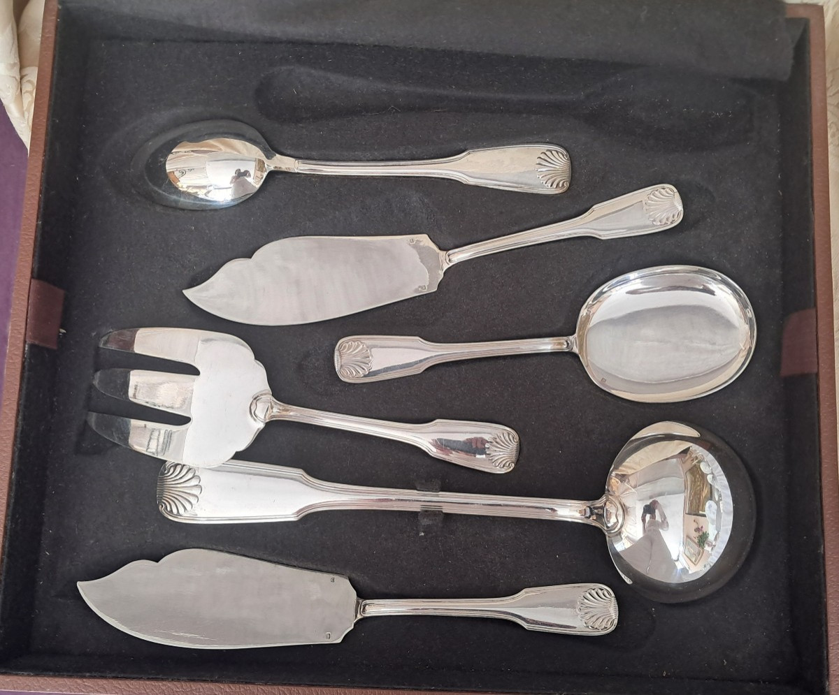Silverplate Cuttlery Set 176p.by Orbrille More Silver Weight-photo-4