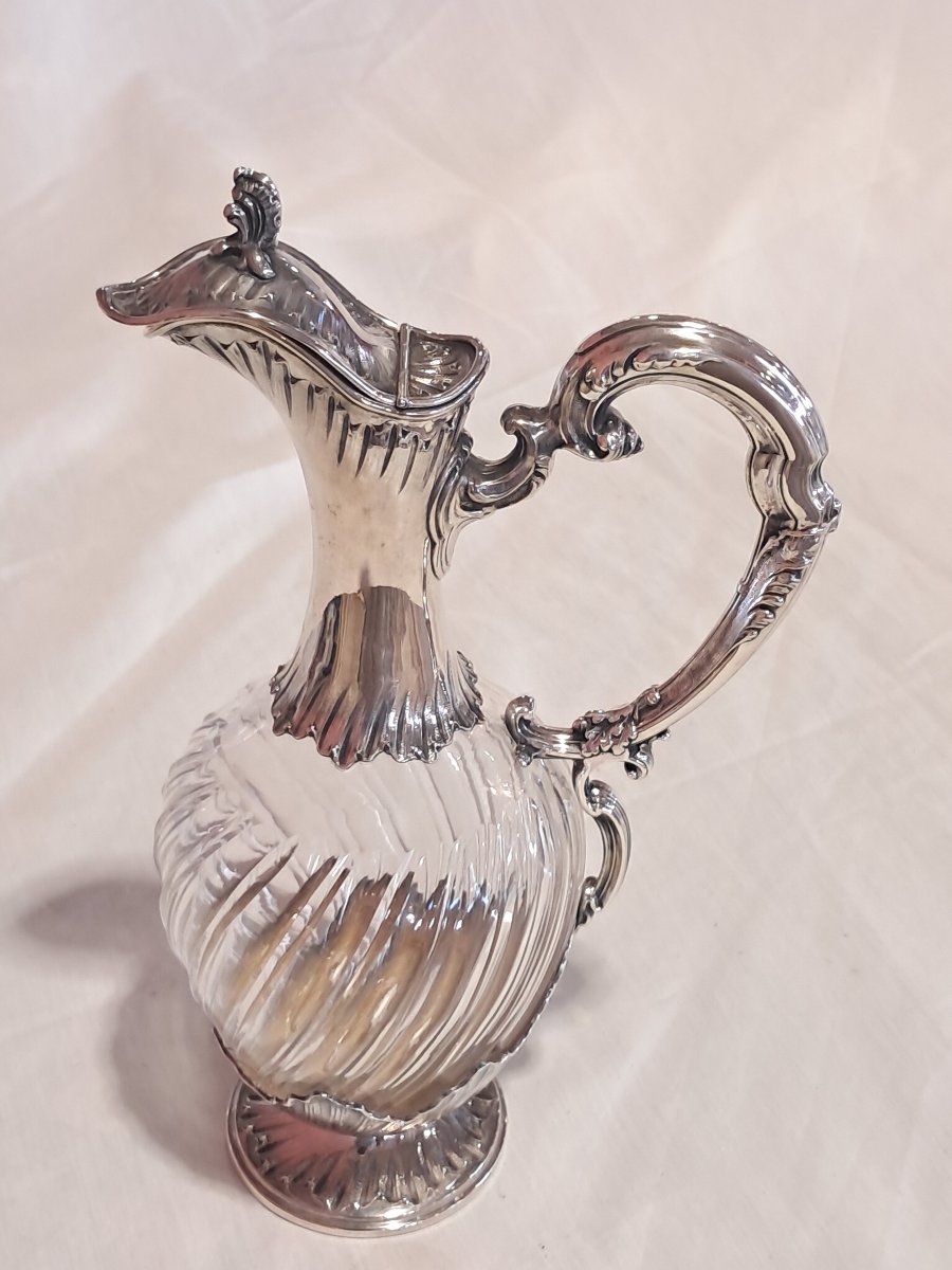 Baccarat Crystal Pitcher With Solid Silver Base-photo-2