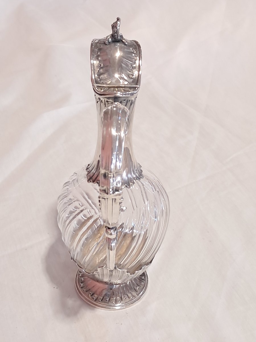 Baccarat Crystal Pitcher With Solid Silver Base-photo-4