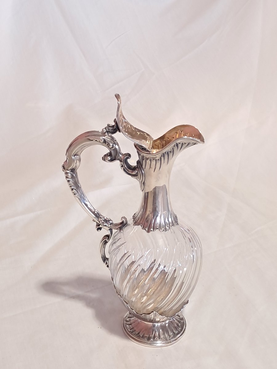 Baccarat Crystal Pitcher With Solid Silver Base-photo-1