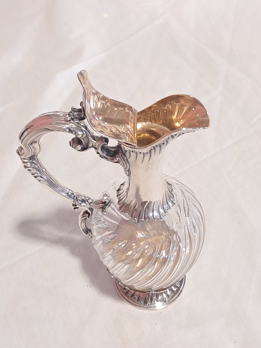 Baccarat Crystal Pitcher With Solid Silver Base-photo-2