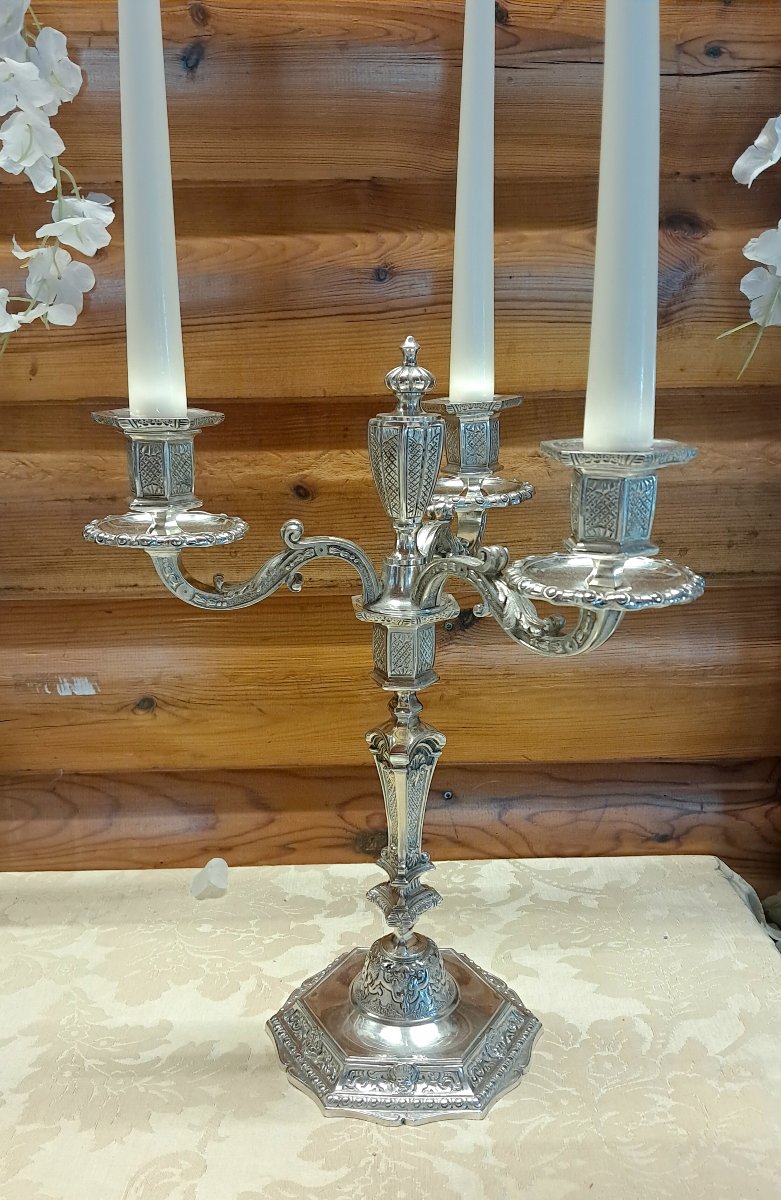 Pair Of 3-light Candelabras, 36 Cm-photo-2