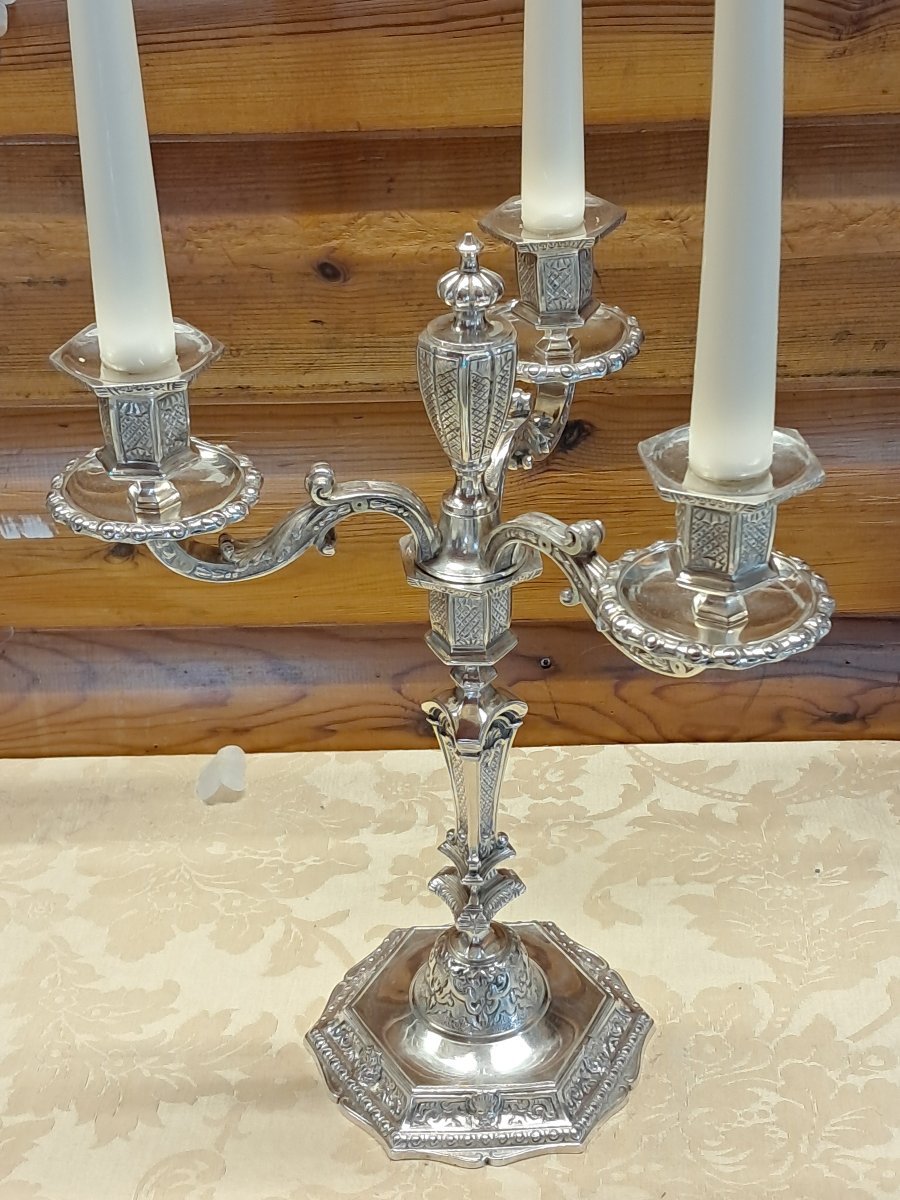 Pair Of 3-light Candelabras, 36 Cm-photo-4
