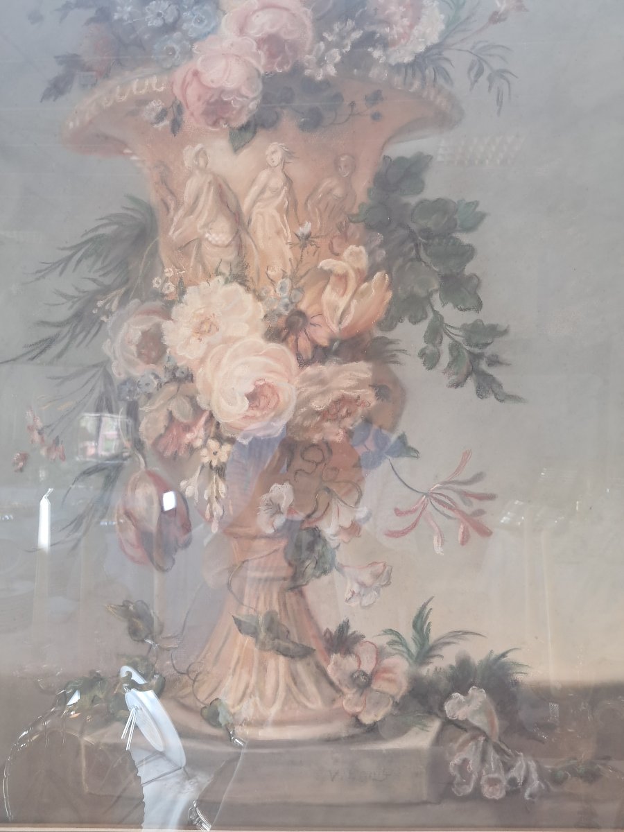 paire de pastels époque RESTAURATION-photo-4