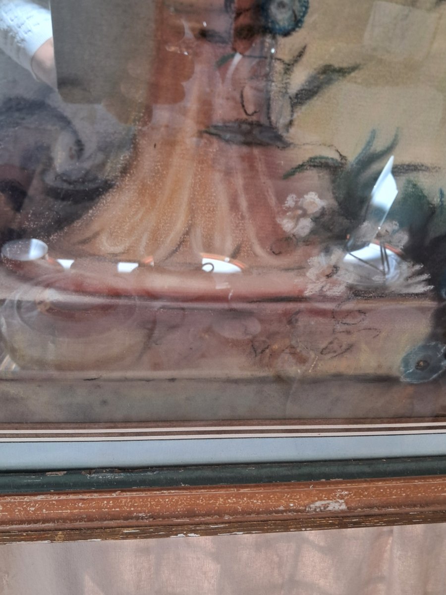 paire de pastels époque RESTAURATION-photo-3