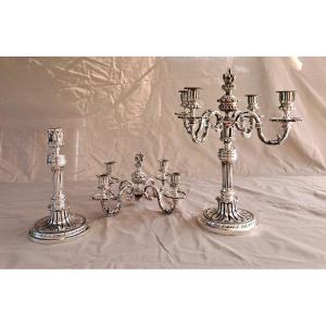 Paire de candelabres 4 lumières style Louis XVI
