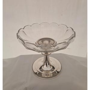 Coupe a fruits XIXEME  Baccarat monture Christofle