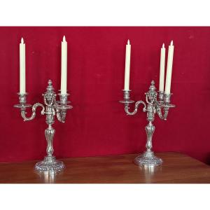 Pair Of Early XIX Th Century  Louis XVI Style Candelabra