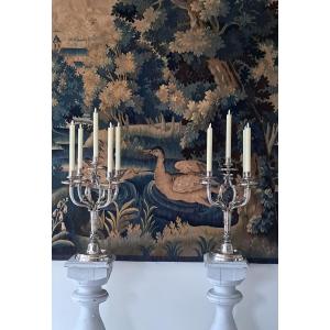Pair Of Powerful 19th-century Louis XVI Style Five-light Candelabra