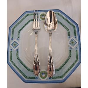 Série de 12 couverts lunch argent massif(24p)