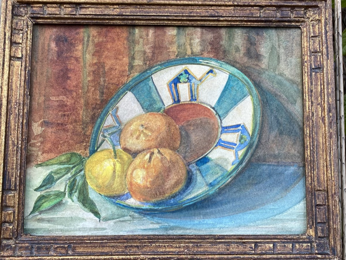 Nature morte huile sur papier. XXe 1937.-photo-2