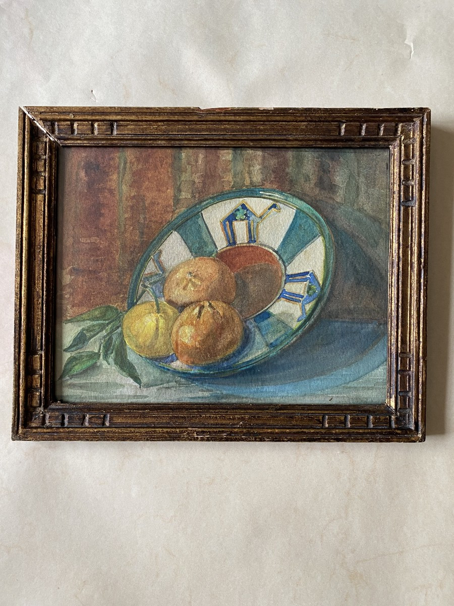 Nature morte huile sur papier. XXe 1937.