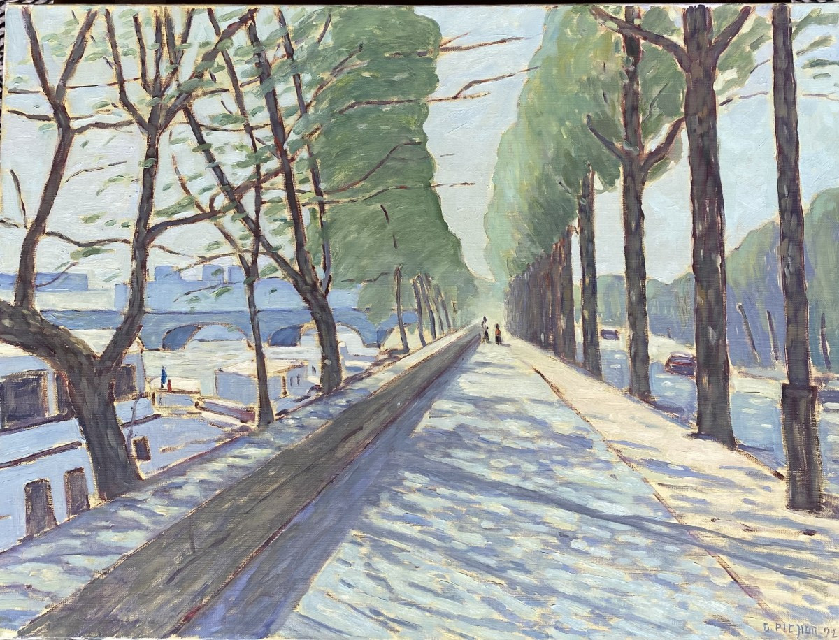 les quais de seine. Paris. Huile sur toile.