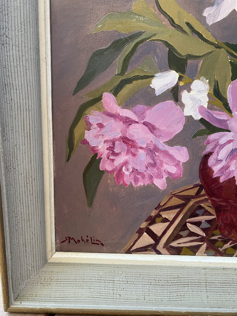 Still Life With Peonies. Oil On Canvas. Robert Mahélin. 1930-photo-1