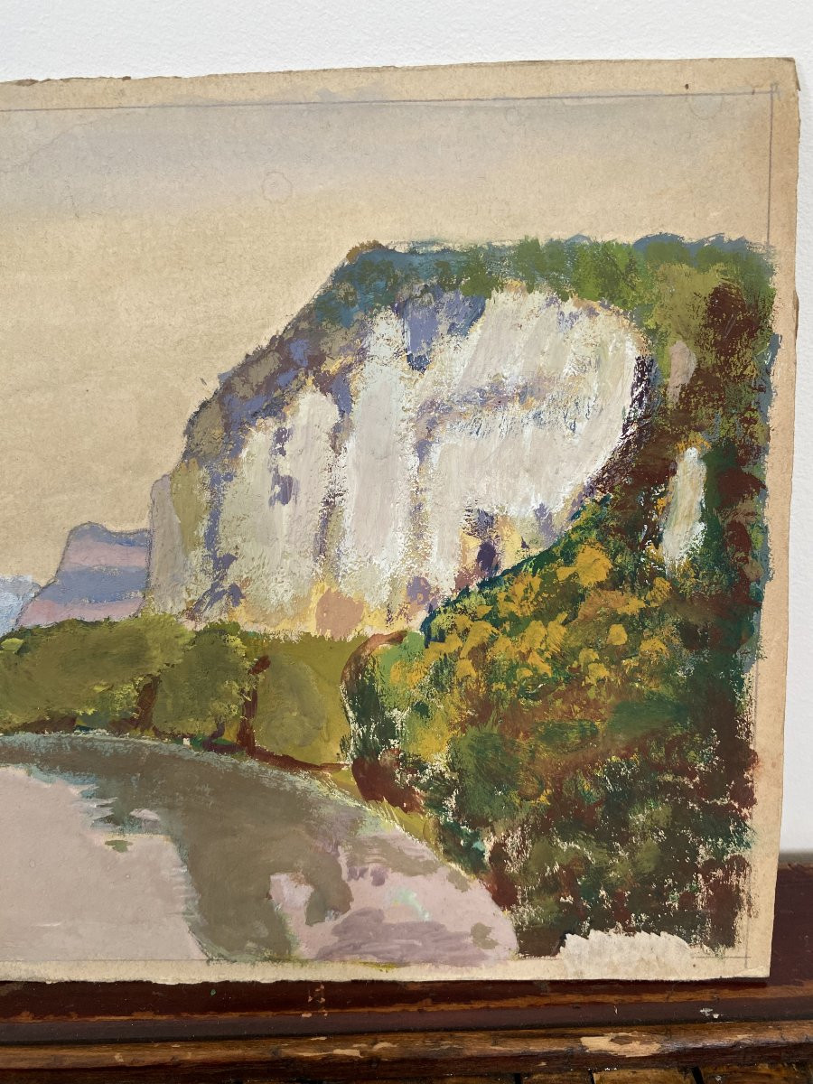 The Cliff. Gouache On Cardboard. Atelier Vessal-photo-4