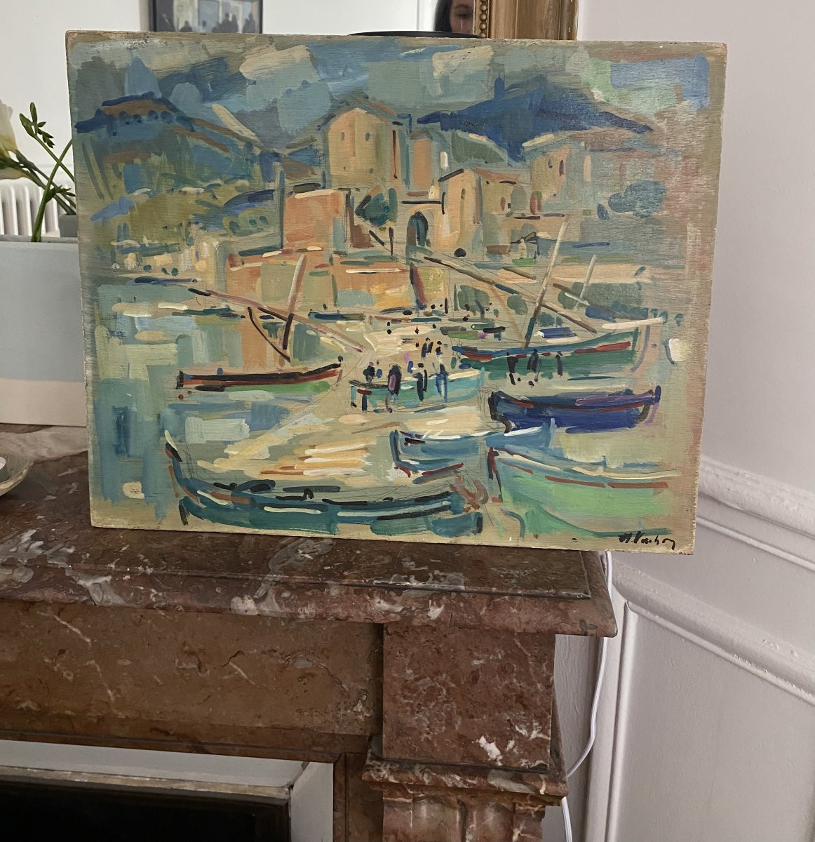 Collioure. Huile sur bois. Années 40/50. étude. Alfred Vachon-photo-2