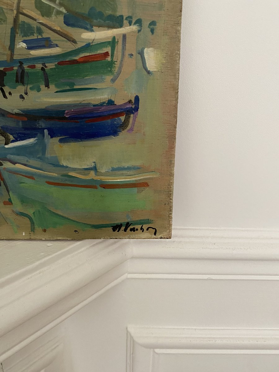Collioure. Huile sur bois. Années 40/50. étude. Alfred Vachon-photo-1