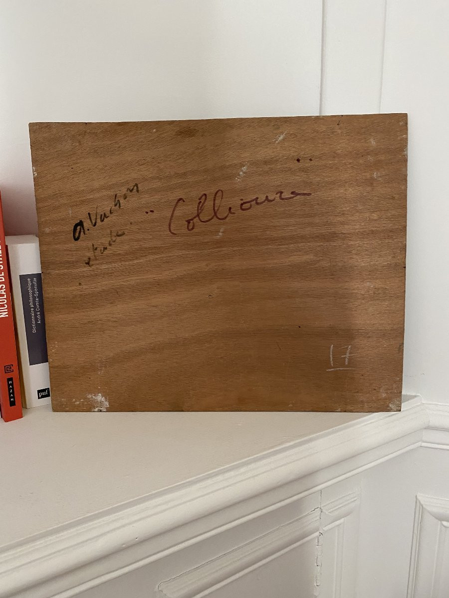 Collioure. Huile sur bois. Années 40/50. étude. Alfred Vachon-photo-2