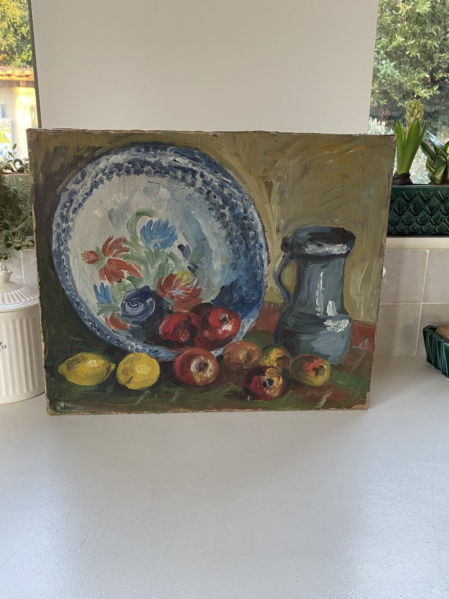 Still Life With Fruit And A Large Platter. 1900. Oil On Canvas-photo-4