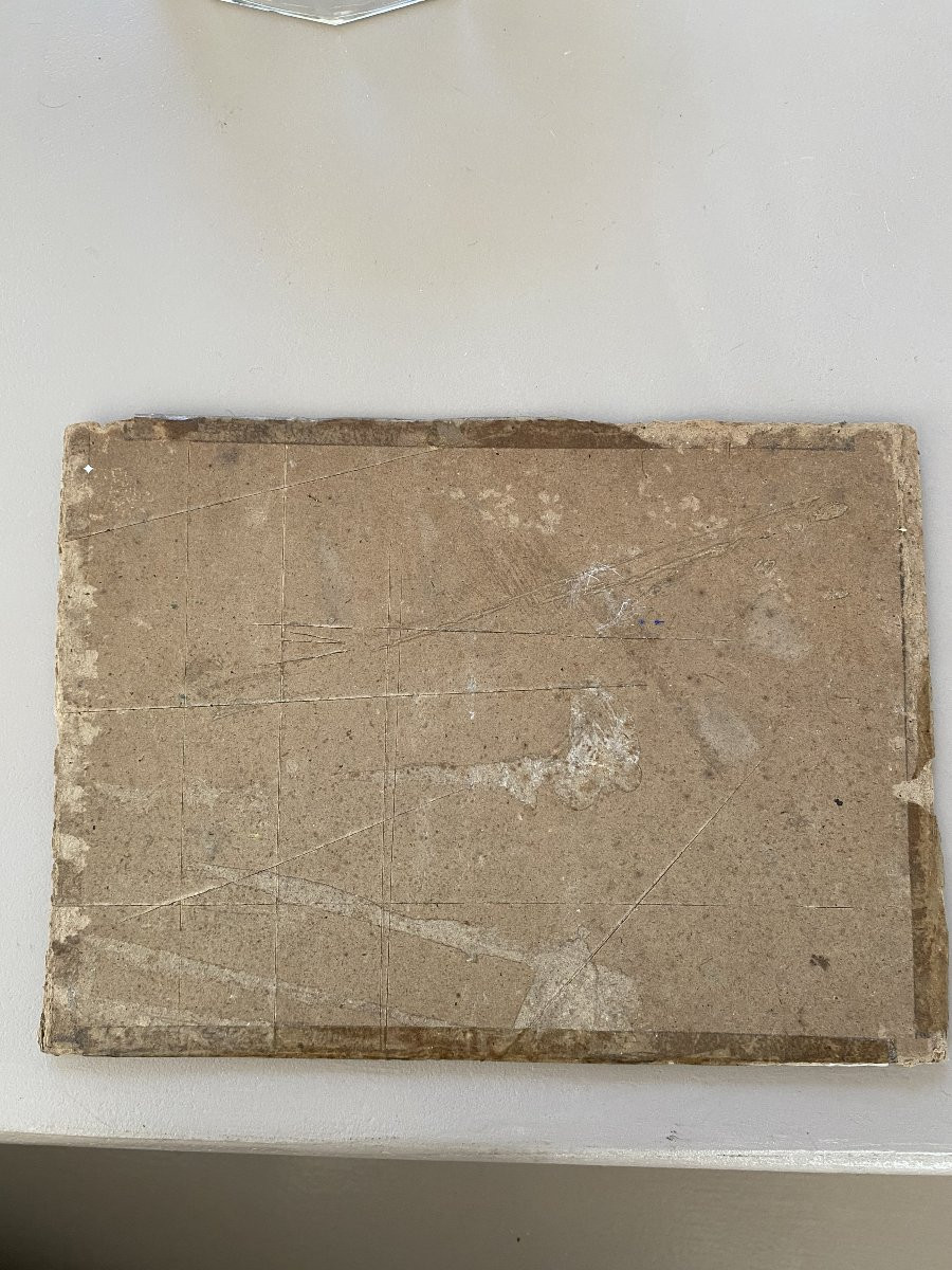 Les pins parasols. Paysage arbres. Huile sur carton.-photo-2