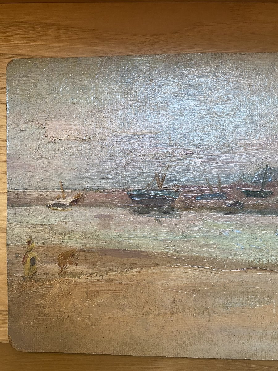 The Estuary. Charles Tranchand. Painter From Angers. Early 20th Century.-photo-3