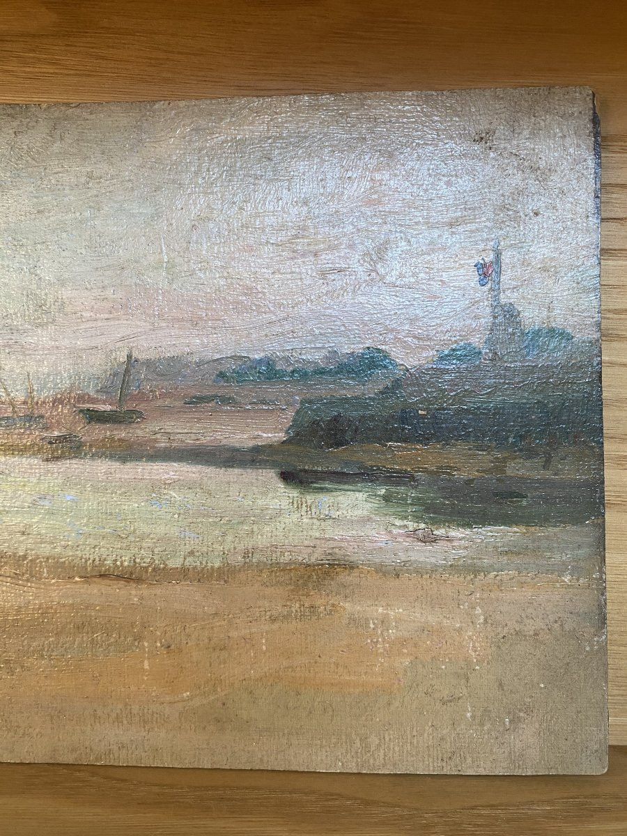 The Estuary. Charles Tranchand. Painter From Angers. Early 20th Century.-photo-4