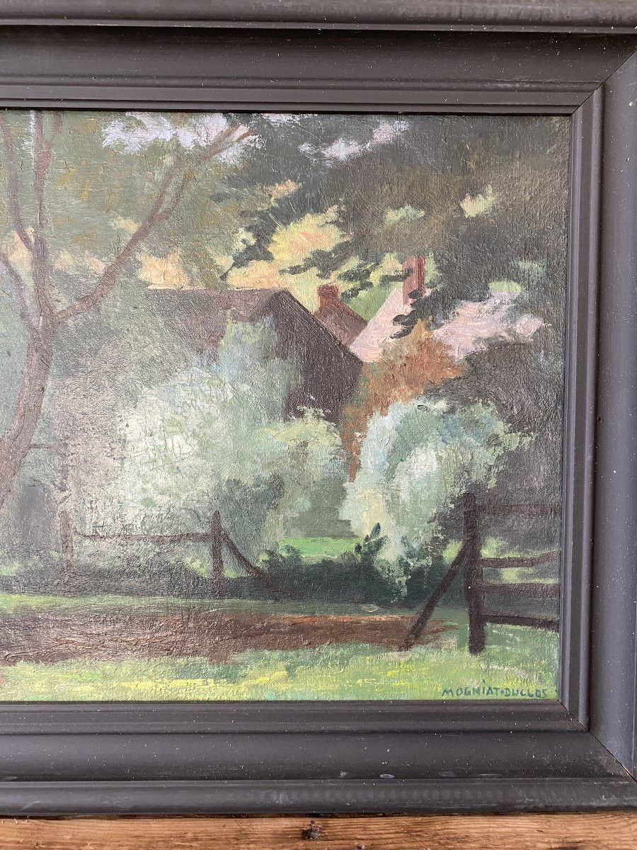 The Village In The Trees. Oil On Canvas. Nature. Early 20th Century-photo-1