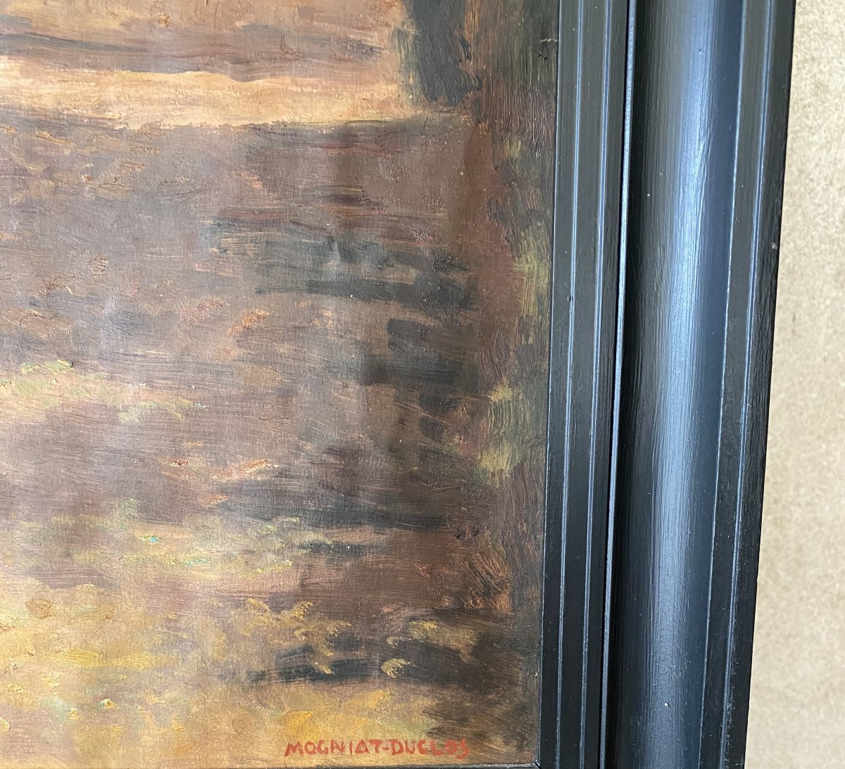 Le chemin dans la forêt. Bertrand Mogniat-Duclos. Huile sur carton début XXe siècle-photo-3