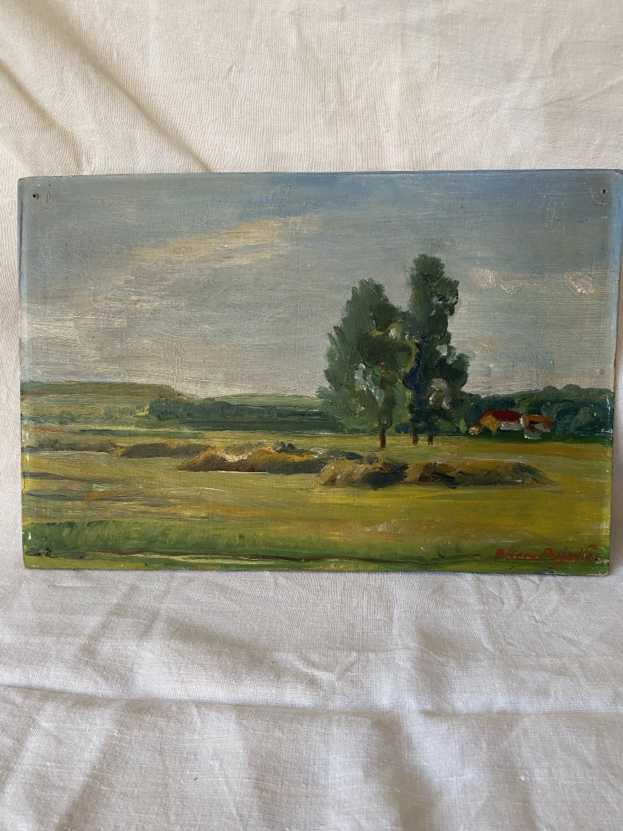 The Great Prairie. Oil On Wood. 20th Century.-photo-2