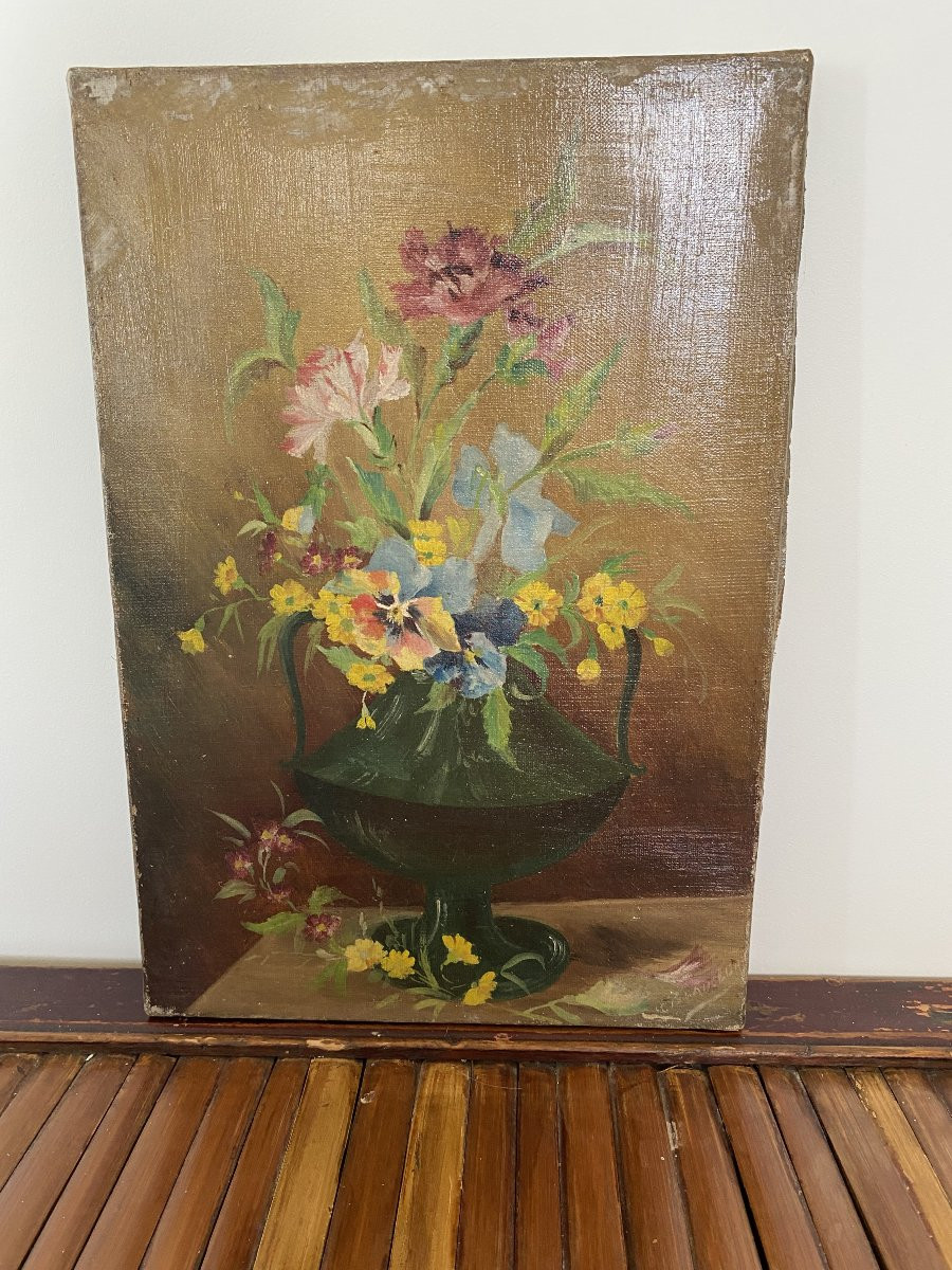 Nature morte au bouquet de fleurs. début XXe siècle-photo-2