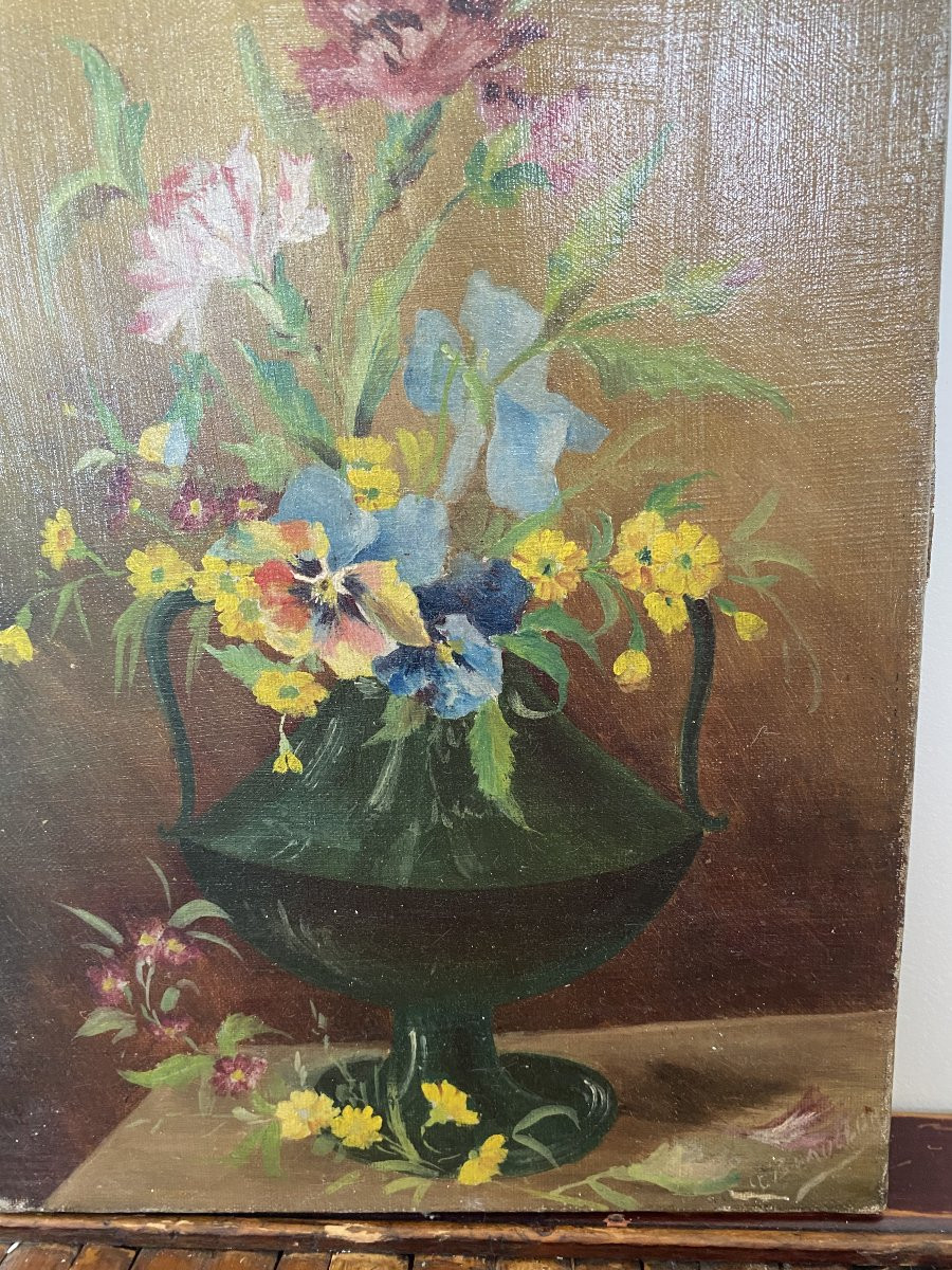 Nature morte au bouquet de fleurs. début XXe siècle-photo-5