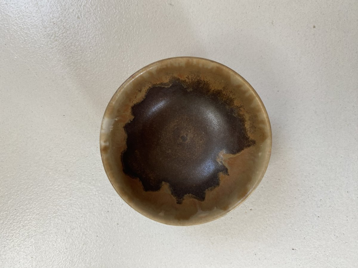 Set Of Six Denbac Stoneware Bowls In Japanese Style-photo-7