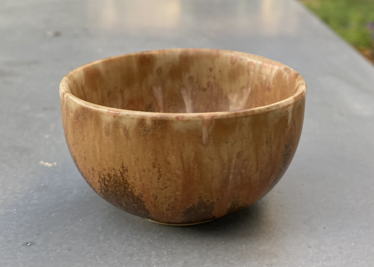Set Of Six Denbac Stoneware Bowls In Japanese Style